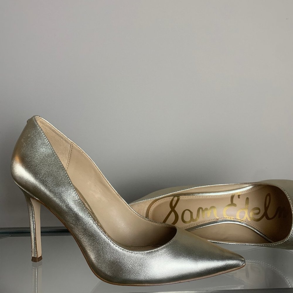 Sam Edelman Hazel Pointed Toe Stiletto Pump in Light Gold